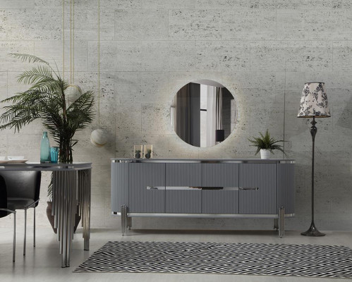 Gray sideboard Luxury Chest of drawers Sideboard Wardrobe Dining room furniture Wooden furniture