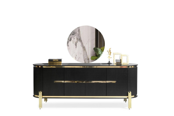 Modern sideboard stainless steel furniture sideboard chest of drawers wardrobe black new