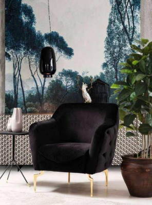 Modern Furniture Luxury Chesterfield Armchair Cocktail Chair Stainless Steel Furniture