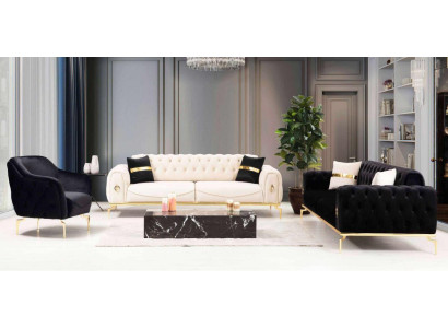 Stylish Chesterfield sofa set stainless steel furniture sofas armchair couch set