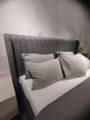 Luxurious bed with stool exclusive design and high-quality workmanship