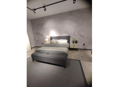 Modern Bed + Stool + 2x Bedside tables at the same time functional and comfortable