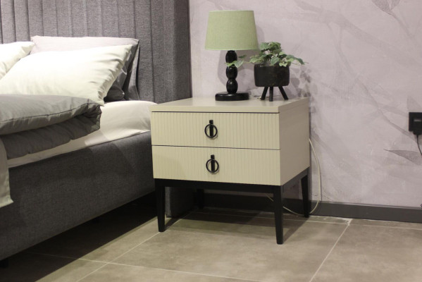 Luxurious Bedroom Set Designer Double bed Elegant 2x Bedside tables