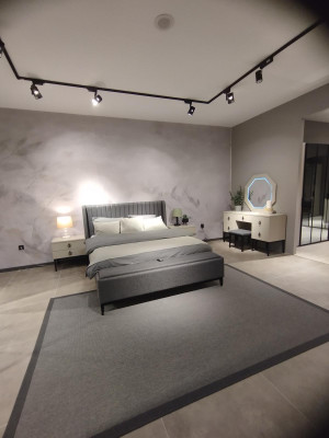 Luxurious Bedroom Set Designer Double bed Elegant 2x Bedside tables