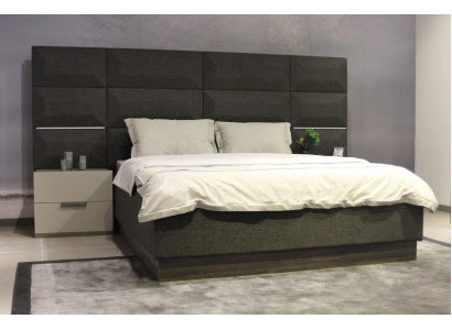 Luxury Bedroom Set Designer Bed 2x Bedside table Wood Complete new 3 pcs.