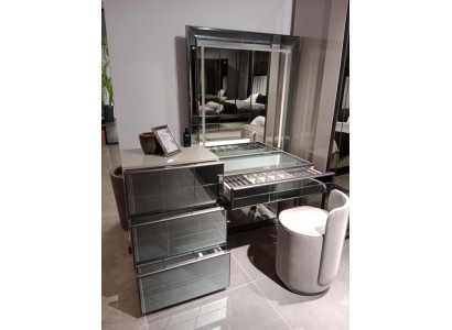 Modern luxury dressing table with elegant stool 2 pieces. Console Table Gray Immediately