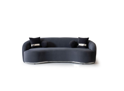 Designer Sofa 4 - Seater Black Sofas Couches Big xxl Seat Furniture 250cm