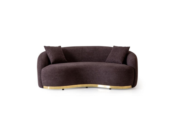 Living room furniture Luxury Sofa 3 - Seater Design Brown Soft Sofa Upholstery Textile 230cm