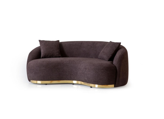Living room furniture Luxury Sofa 3 - Seater Design Brown Soft Sofa Upholstery Textile 230cm