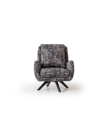 Designer Armchair Living room Luxury Furniture Gray Style Single Seater Lounge Club