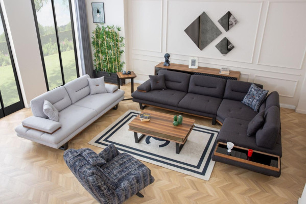 Stylish set living room modern sofa set corner suite 3-piece couches