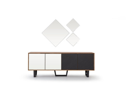 Modern Dining room Set Consists of 4 pieces. Sideboard with 3x Mirror novelty
