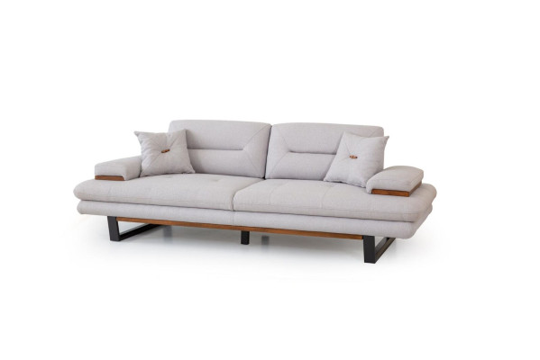 Designer Gray Sofa 3 Seat Modern Style Furniture in Living room 238cm Couches