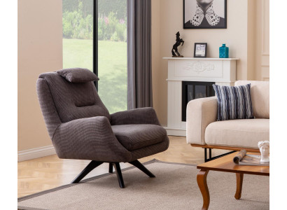 Designer Armchair Upholstery Textile Modern Upholstery brown Modern Club Lounge