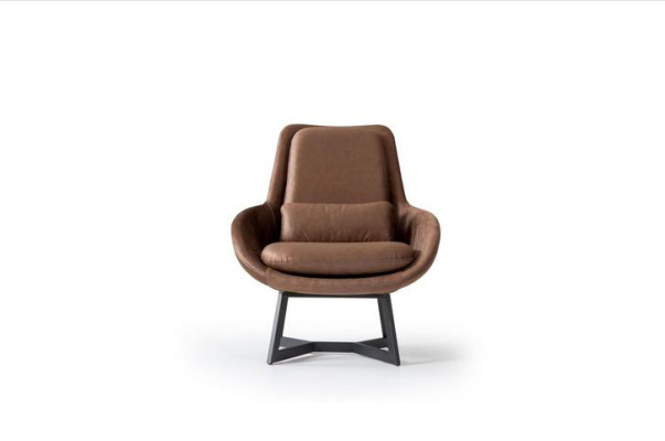 Designer Armchair 1 Seater Imitation leather Couch Upholstery Armchair Design Brown