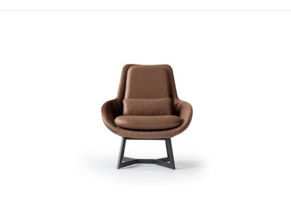 Designer Armchair 1 Seater Imitation leather Couch Upholstery Armchair Design Brown