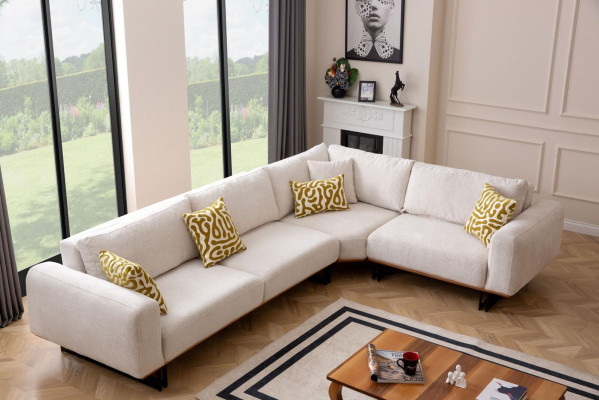 Designer living room set 3 pieces. Sofa 4 + 1 Seat Corner sofa L-shape Modern