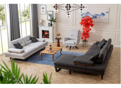 Modern Sofa set 3 + 1 Seater and Corner sofa L-shape Designer Furniture new
