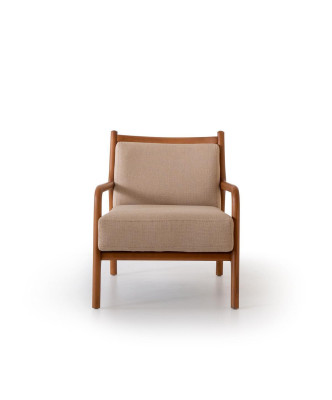 Modern Beige Armchair Living room Furniture Luxury Design Upholstery Imitation leather