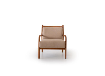Modern Beige Armchair Living room Furniture Luxury Design Upholstery Imitation leather