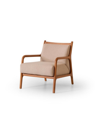 Modern Beige Armchair Living room Furniture Luxury Design Upholstery Imitation leather