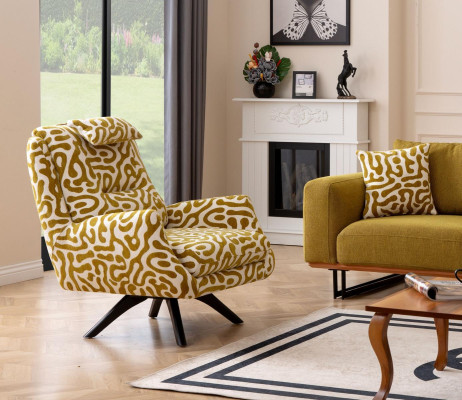 Armchair Modern Green Living room Seat Furniture Textile Luxury Design Furniture Lounge