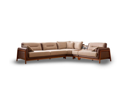 Luxury Corner sofa L-shape Beige Living room Furniture Couch Multifunction Couches Modern