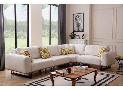 Luxury Corner sofa L-shape fabric sofa Couch Sofa White upholstered sofa Seat Corner suite