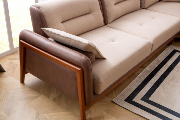 Luxury 3 pcs Living room Set Corner sofa L-shape 3 Seater Relax Armchair Furniture