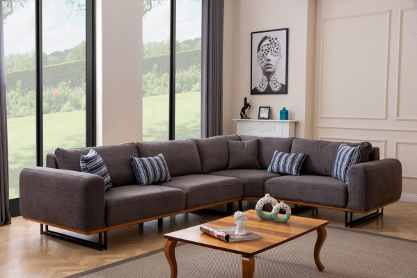 Designer Living room Set Living landscape Corner sofa L-shape 3 Sofa Armchair 3-piece