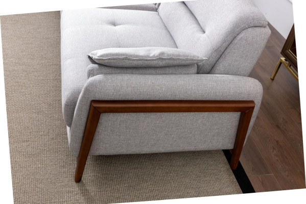 Living room Set Corner sofa L-shape Couch Gray Upholstery 3 +1 Seater Textile