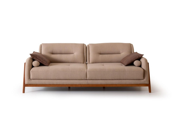 Designer Sofa 3 Seater Luxury Upholstery Brown Couch Living room Furniture