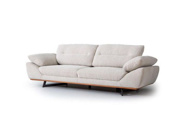 Comfort Designer Sofa 3 Seater Couch Upholstery Sofas Design White in Living room