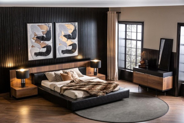 Luxury Hotel Bedroom Set Chest of drawers Wardrobe Bedside table Bed 6pcs.