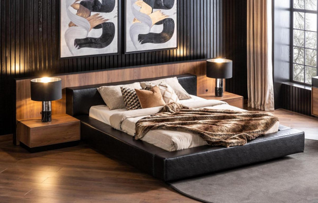Luxury Hotel Bedroom Set Chest of drawers Wardrobe Bedside table Bed 6pcs.