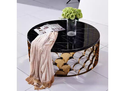 Black coffee table Living room table DEDesigner stainless steel table Gold table