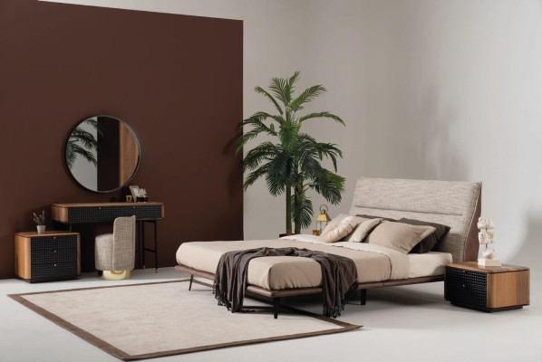 Bedroom Bedside table Design Furniture Bedside tables Wood brown Color