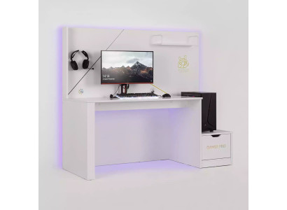 Luxury Gaming Table Desk Gamer Computer desk PC Wood White new