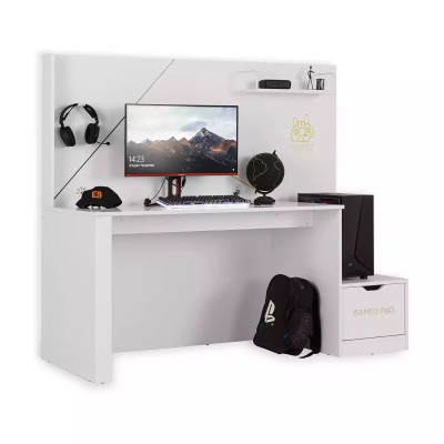 Luxury Gaming Table Desk Gamer Computer desk PC Wood White new