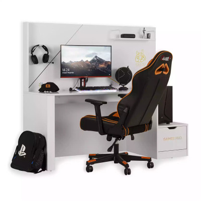 Luxury Gaming Table Desk Gamer Computer desk PC Wood White new