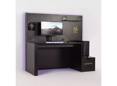 Gaming Table Desk Gamer Computer desk Black PC Wood Design