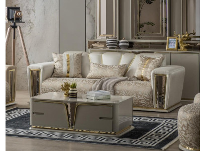 Modern coffee table living room furniture stainless steel furniture wood design beige