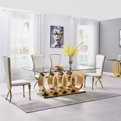Modern Dining table Stainless steel table Dining room Tables Designer Furniture Tables