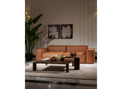 Luxury three-seater sofa 3 seater brown upholstered sofa couch imitation leather new