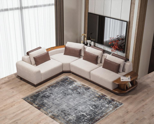 Luxurious Corner sofa In L-shape with music system Upholstery Living room Sofas