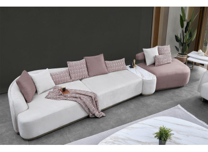 Living landscape fabric sofa pink large sofa upholstered sofa modern sofas