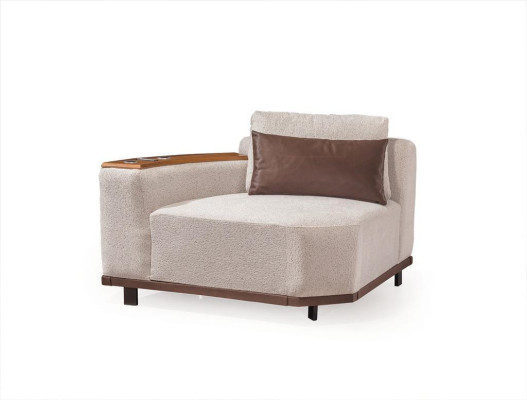 White Corner sofa Designer Living room L-shape Couch Upholstered furniture Wooden frame