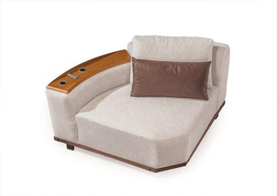 White Corner sofa Designer Living room L-shape Couch Upholstered furniture Wooden frame