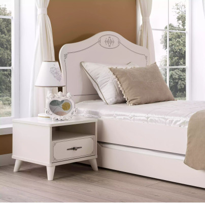 Suite Bed Youth Bed Functional Bed Extendable Set 5 Pieces Wood White