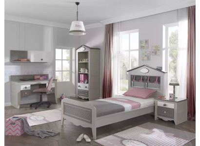 Children's furniture luxury children's room suite bed desk gray 5 pieces